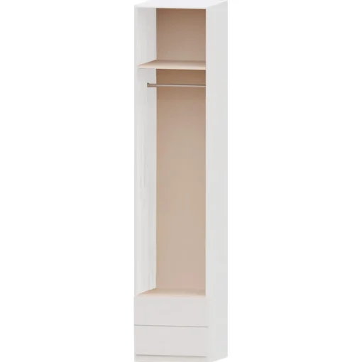 Armario 1 puerta abatible 2 cajones Blanco Niza tirador standar, 50x232x52 cm