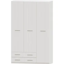 Armario 3 puertas abatibles 2 cajones Blanco Puzzle, 149x232x52 cm