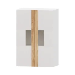 Bodeguero Blanco nieve 80 Puzzle tirador Roble, 80x120x42 cm