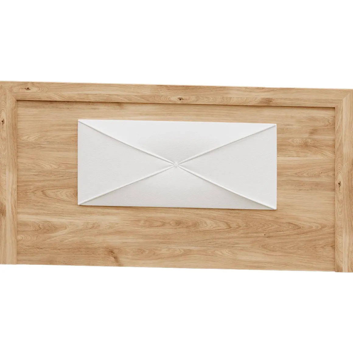 Cabecero de cama Roble tapizado Blanco Puzzle 2, 160x80x3 cm