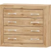 Cómoda Roble 4 cajones Niza tirador standar, 106x91x42 cm