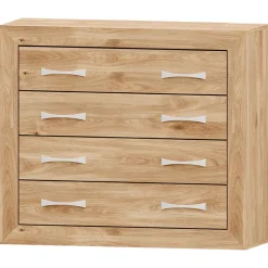 Cómoda Roble 4 cajones Niza tirador standar, 106x91x42 cm