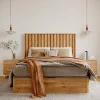 Dormitorio de matrimonio / Cabecero y mesitas de noche en Roble/Blanco / Puzzle 29