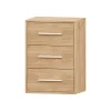 Mesita de noche Roble 3 cajones Puzzle, 43x61x33 cm