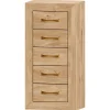 Sinfonier Roble 5 cajones Niza tirador standar, 54x110x42 cm