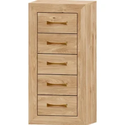 Sinfonier Roble 5 cajones Niza tirador standar, 54x110x42 cm