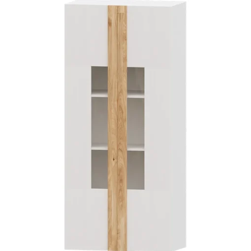 Vitrina Blanco nieve 80 Puzzle tirador Roble, 80x190x42 cm