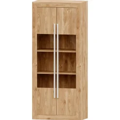 Vitrina Roble 80 Niza tirador lineal, 80x190x42 cm