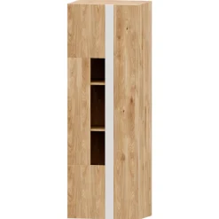 Vitrina Roble 60 Puzzle tirador Blanco nieve, 60x190x42 cm